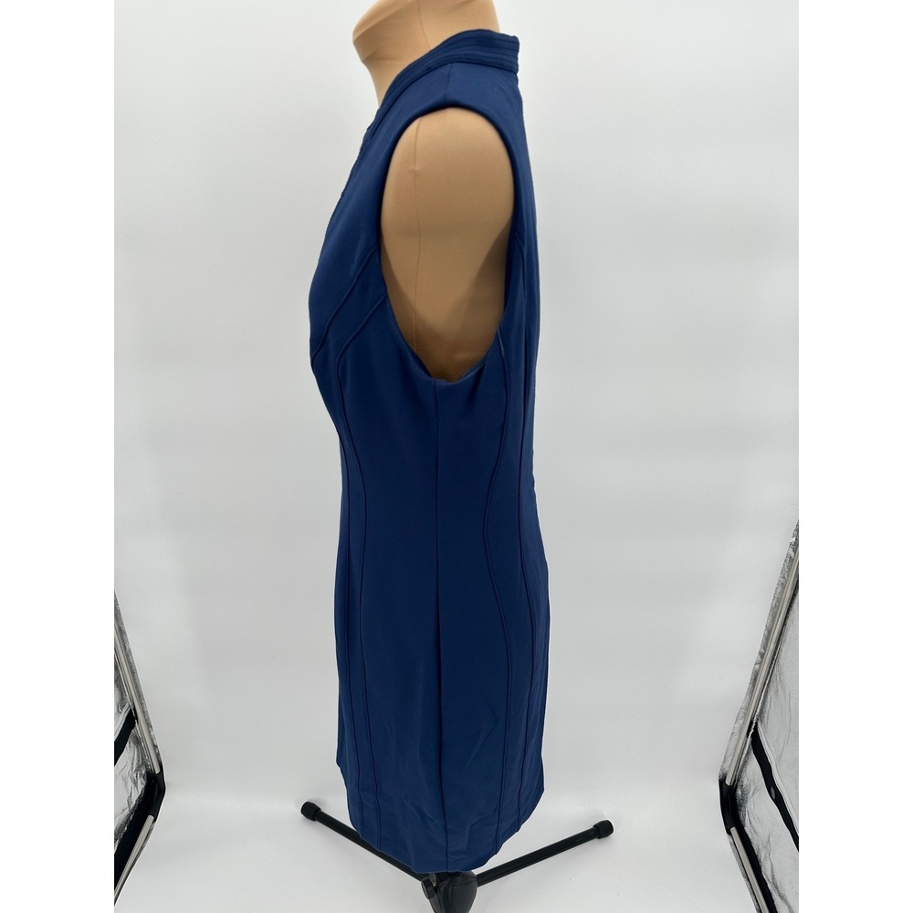 White House Black Market sleeveless Sheath Dress Professional Career Navy Blue‎ - Picture 4 of 8